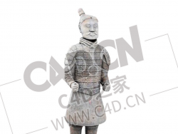 站立的秦始皇兵马俑雕像C4D模型下载