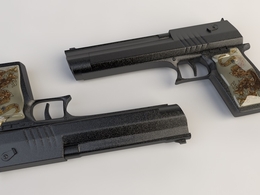 手枪C4D模型 cinema 4d gun 3d model