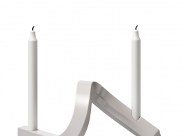 弯曲烛台二号 (装饰烛台)3D模型素材下载Crooked Candlestick Two by Normann Copenhag