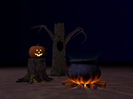 万圣节场景C4D模型 halloween