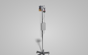 医院医疗器械：输液吊杆C4D模型 IV-Drip
