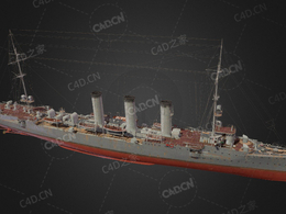 德国海军科尔贝格号巡洋舰C4D模型下载Kolberg 3d model