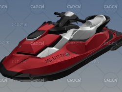 C4D红色海上摩托艇模型 Sea Doo