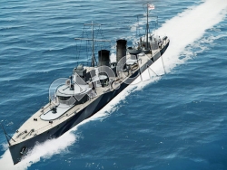 C4D海军舰艇军舰舰船-阿利·伯克级驱逐舰模型 B Class Destroyer 3d Model