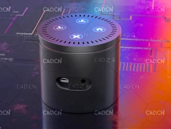 C4D OCTANE无线蓝牙播放器音响产品模型