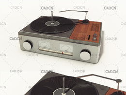 黑胶唱片C4D模型 Cinema 4D 3D Model Record Turntable