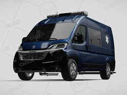 标致拳击手面包车救护车2015款C4D汽车模型下载