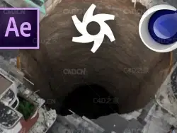C4D+AE实景地面塌陷破碎教程 Create a Photoreal Sink Hole [ AE Cinema4D Octane ]