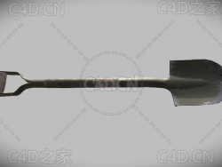 生锈的破旧军用铁锹铲子C4D模型Heimer