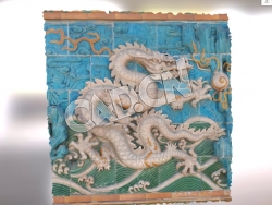 C4D九龙壁影壁墙浮雕模型 China dragon