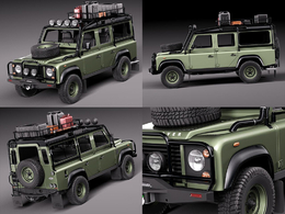 路虎卫士汽车C4D模型 SQUIR – Land Rover Defender Expedition