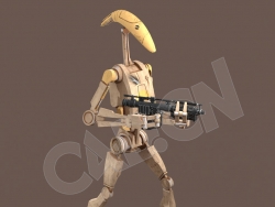 星球大战机器人拿武器的木头机器人C4D模型