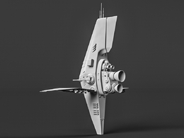 鱼叉星舰科幻飞行器c4d模型免费下载Starship Harpoon