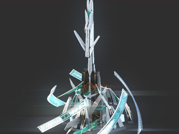 未来科幻创意摩天大楼建筑c4d模型 Sci-Fi Futuristic Future Fantasy City Building-3