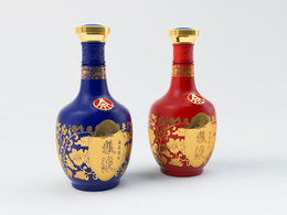 五粮液酒瓶C4D高精度模型(含材质贴图)