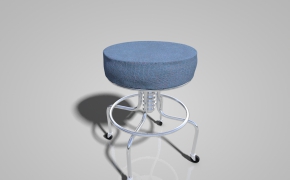 医院医疗器械：单人医用圆凳C4D模型 Stool