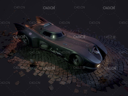 创意蝙蝠车C4D模型 Classic Batmobile 3D Model