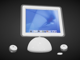 老款苹果一体机 苹果电脑C4D模型 iMac Computer 2002