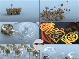 C4D redshift工程 灯泡标志动画工程 灯泡创意标题文字