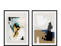 抽象笔触艺术海报装饰画3D模型素材下载Art Prints Abstract Brushes Poster by Deseni