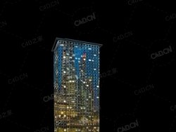 夜间摩天大楼办公楼写字楼C4D模型 Archmodels Vol.103_Night Skyscrapers - model-72