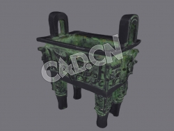 C4D中国古代青铜鼎模型 Chinese Bronze Ding Vessel