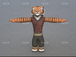 C4D功夫熊猫虎妞卡通老虎角色模型