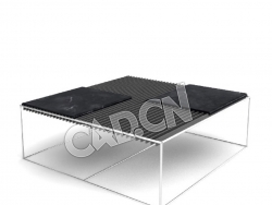 方形茶桌办公家具C4D模型