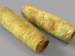 春卷C4D模型 Spring Rolls