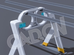 C4D数字城市轨道支架模型