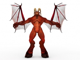 羊头蝙蝠翼怪兽C4D模型 Bat wing monster