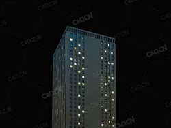 夜间摩天大楼办公楼写字楼C4D模型 Archmodels Vol.103_Night Skyscrapers - model-78