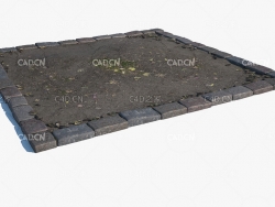 方形树坑花池C4D模型 tree pit