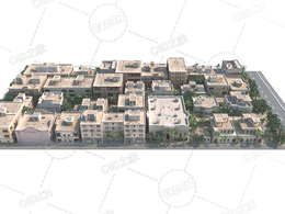 国外小区鸟瞰房子building c4d model