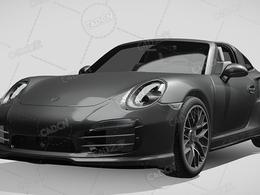 保时捷911-turbo-s-targa-991豪华汽车跑车超跑2016款C4D汽车模型下载