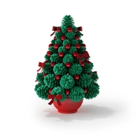 圣诞节盆栽圣诞树C4D模型 Christmas tree 3D model