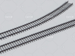 两条火车铁轨C4D模型