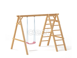 儿童爬梯荡秋千c4d模型下载