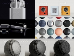 86组C4D Redshiftfine数码科技产品模型材质预设TechProducts Materials Collection
