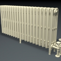 暖气片3D模型：1930s Bedroom Radiator (C4D Model)