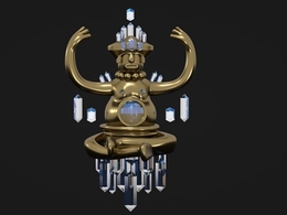 卡童佛像C4D模型 Weird Healer Guy