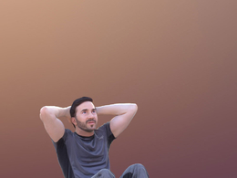 三维扫描写实人物仰卧起坐锻炼的国外男人