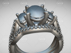 镶三个大钻石的女性戒指C4D模型 ChapelHills-ClineBridalSet