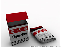 C4D国外香烟盒模型 Cigarette case