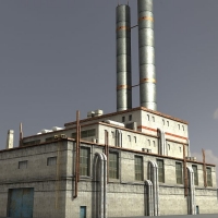 工业设施5-05：工厂厂房3D模型