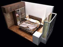 卧室场景C4D vray渲染模型 Bedroom