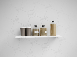 卫生间厕所浴室洗手间壁挂式洗簌台牙刷牙缸洗面奶化妆品瓶子洗簌用品C4D模型