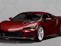 本田跑车2022款C4D汽车模型下载