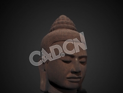 C4D大佛头像模型 Head of the Buddha, 12th 13th C CE