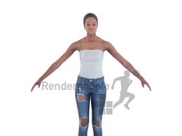 非洲女孩C4D模型 African girl
